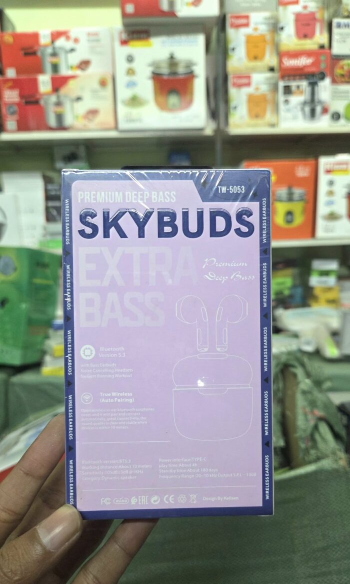 SKYBUDS TW-5053 TWS Earbuds – Bluetooth 5.3, Deep Bass, Noise Cancelling, Type-C Fast Charging - Image 2