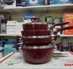 Kiam Super Ceramic Non-Stick Cookware Set (7 Pieces) | Induction Compatible Kitchen Set