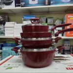 Kiam Super Ceramic Non-Stick Cookware Set (7 Pieces) | Induction Compatible Kitchen Set