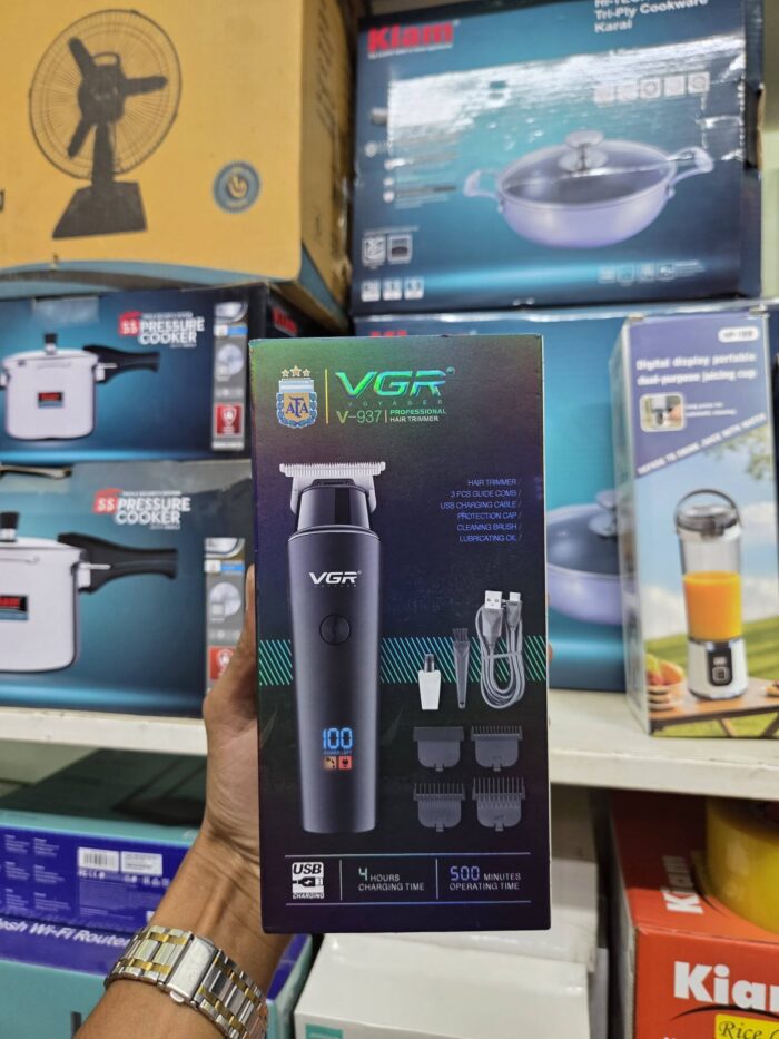 VGR V-937 Professional Hair Trimmer | 2000mAh Battery | 500 Minutes Runtime - Image 2
